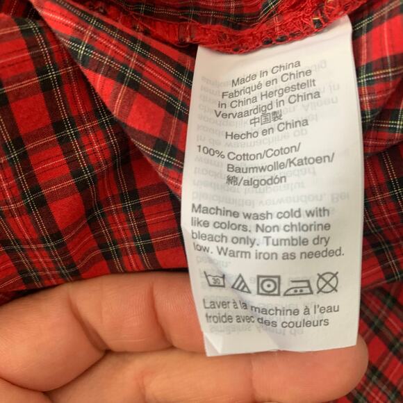 J. Crew Plaid Funnel Neck Shirt with Jeweled Buttons Size 0 - Picture 9 of 9